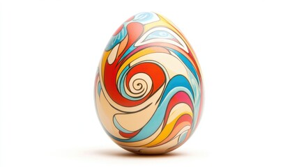 Fototapeta premium Beautiful painted easter egg isolated on white background, Collection of floral decorated easter eggs DAY, top view