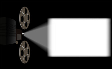 Blank projector screen vector illustration