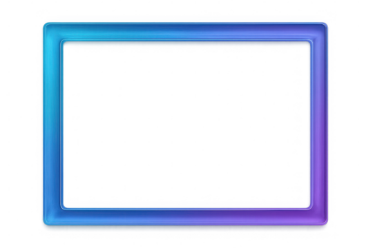 Gradient frame transitioning from deep blue to vibrant purple, offering sleek design element with transparent backdrop for contemporary visual compositions