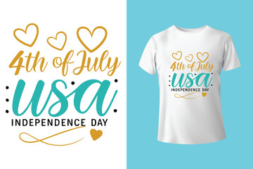 Fourth of July Independence Day America T shirt Design Vector Illustration. Happy Independence day USA 4 th July in United States of America. Vector illustration. EPS 10 