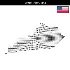 Fototapeta premium Medium circular dotted map of kentucky in the USA
