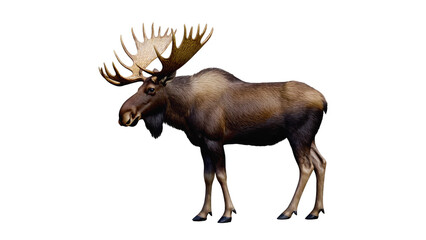 Realistic depiction of a majestic moose standing proudly in a natural environment