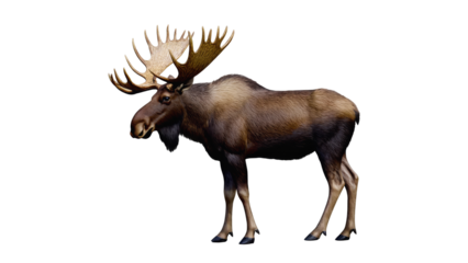 Realistic depiction of a majestic moose standing proudly in a natural environment