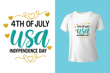Fourth of July Independence Day America T shirt Design Vector Illustration. Happy Independence day USA 4 th July in United States of America. Vector illustration. EPS 10 
