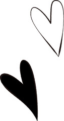 シンプルな手描き風のハートマークのイラスト
