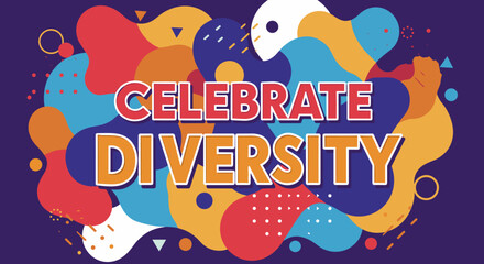 Colorful Celebration of Diversity with Abstract Shapes and Patterns