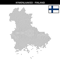 Obraz premium Medium circular dotted map of kymenlaakso in Finland