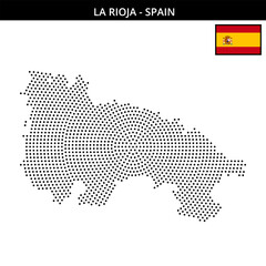 Fototapeta premium Medium circular dotted map of la-rioja in Spain