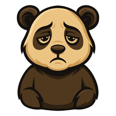 Sad panda vector logo illustration