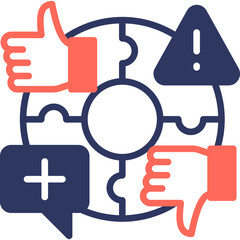 Fototapeta premium Swot Analysis mixed color icon