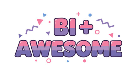 Fototapeta premium BI + AWESOME - Colorful Graphic Design for Celebrating Identity and Inclusivity