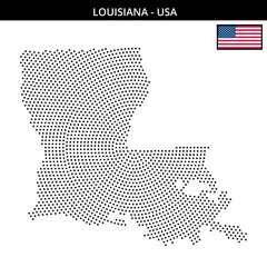 Fototapeta premium Medium circular dotted map of louisiana in the USA