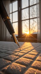 Fountain pen on the old paper