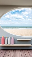 Obraz premium Coastal interior view with beach