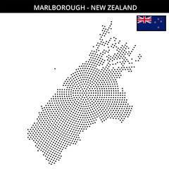 Obraz premium Medium circular dotted map of marlborough in New Zealand