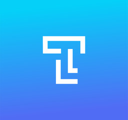 Abstract Modern Blue Gradient Letter T Logo Design