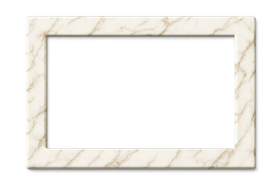Rectangular marble frame with transparent background, perfect for showcasing artwork or photographs