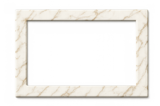 Rectangular marble frame with transparent background, perfect for showcasing artwork or photographs