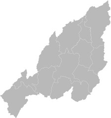 Nagaland, India – administrative vector map with district boundaries (Web Mercator projection, PPT-compatible & fully editable)