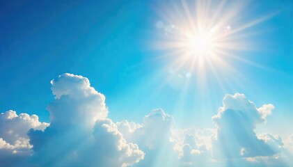 Stunning vista of a cloudless azure sky, bathed in the warm glow of sunlight Perfect for travel, nature, and serenity themes Ideal for desktop backgrounds and calendars , sunlight, azure, heavens