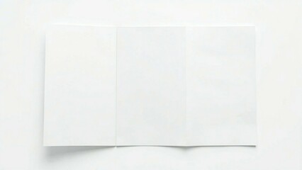 Blank tri fold brochure mockup on white background