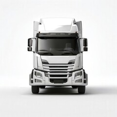 an AI Image Generator, Front View of a Modern White Truck Against a Neutral Background