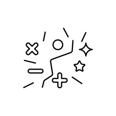 confetti icon, vector line isolated on white background. trendy and modern design