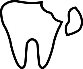 Tooth icon in line style. isolated on transparent background
