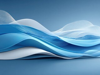 Abstract blue and white wavy design