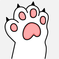 illustration of a waving cat's paw