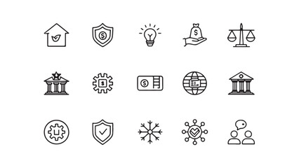 A vector icon set of black ecology and eco home symbols for web design