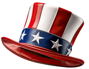 Uncle Sam Hat with Stars and Stripes for American Independence Day Celebration