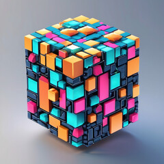 Sharp Edges Voxel Model Artwork for Dream-code Repository: AI-Generated Prompt