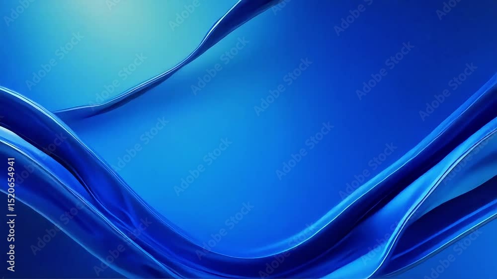 Poster abstract blue liquid waves flowing dynamically
