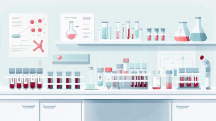 Chemical laboratory test tubes illustration