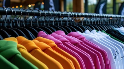 Colorful hoodies on display