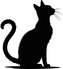 vector ilustration of cat silhouette design isolated on white background 