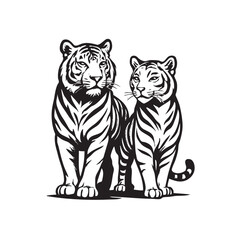 tiger couple vector