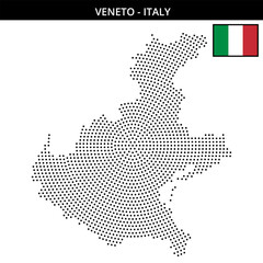 Obraz premium Medium circular dotted map of veneto in Italy