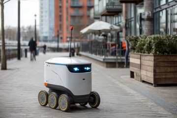 Autonomous robots used for efficient food delivery, navigating city streets with ease.