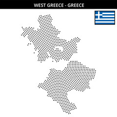 Fototapeta premium Medium circular dotted map of west-greece of greece