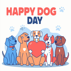 Fototapeta premium Happy Dog Day Celebrating Our Canine Companions