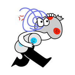 Character bottling up his emotions