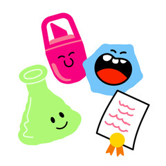 Characters get an award for group science project