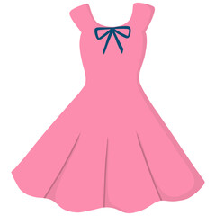 Pink dress cartoon illustration 