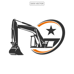 excavator silhouette illustration vector image