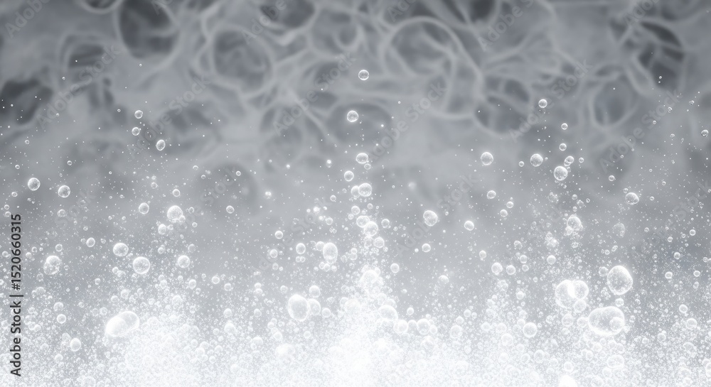 Poster abstract macro view of bubbles rising with a soft focus and delicate textures.