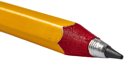 Close Up Macro Shot of a Graphite Pencil with Transparent Background Isolated