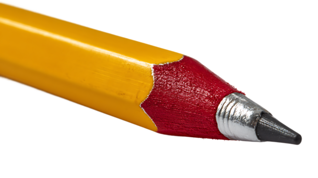 Close Up Macro Shot of a Graphite Pencil with Transparent Background Isolated