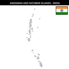 Obraz premium Small circular dotted map of andaman-and-nicobar-islands in India